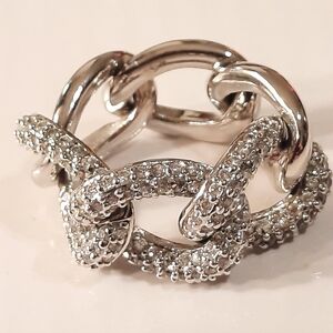 Elegant Silver Chain Link Ring